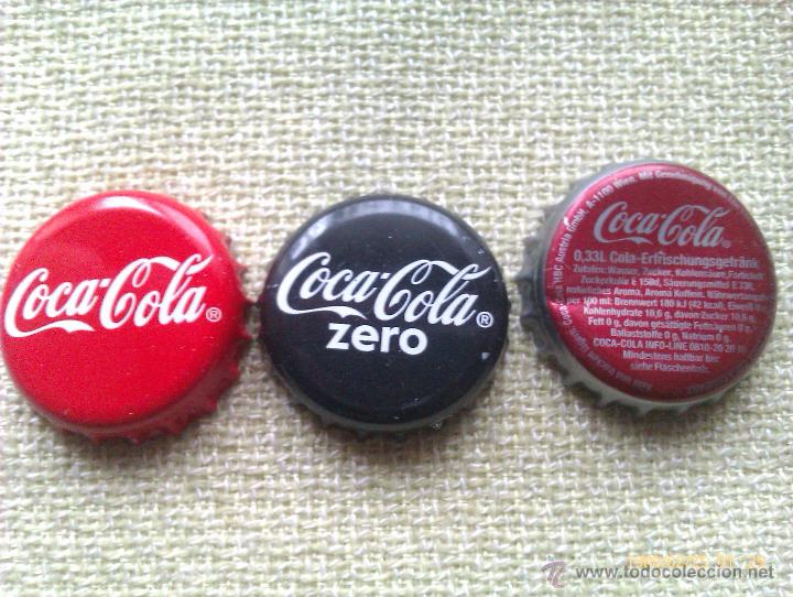 Collectionnisme de Coca-Cola et Pepsi: Lote 3 Chapas Kronkorken Caps Tappi Coca Cola. Alemania