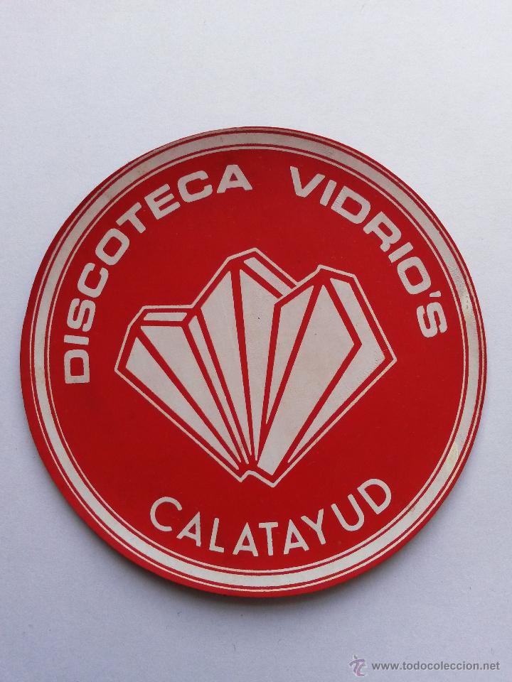 Collectionnisme de Coca-Cola et Pepsi: Posavaso con a&ntilde;os discoteca vidrio&acute;s ,calatayud (fuerte de tela y plastico)