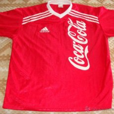 Coleccionismo de Coca-Cola y Pepsi: CAMISETA DE FÚTBOL DE COCA COLA. AÑOS 90. ADIDAS. TALLA L. COCACOLA. Lote 42318216