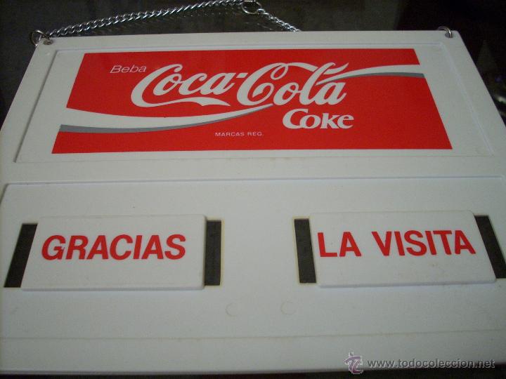 Coleccionismo de Coca-Cola y Pepsi: LETRERO COCA COLA PUERTA - Foto 2