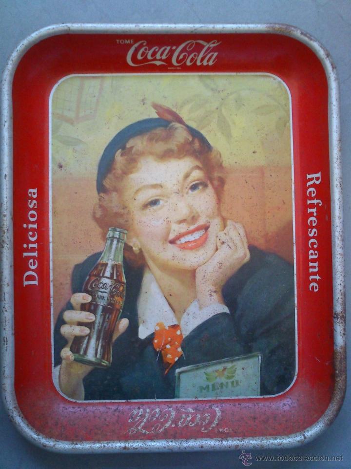 Collectionnisme de Coca-Cola et Pepsi: Coca-cola,Bandeja Original,a&ntilde;os 50,Cuba,Tome Coca-cola,estado el que se v&eacute; en las