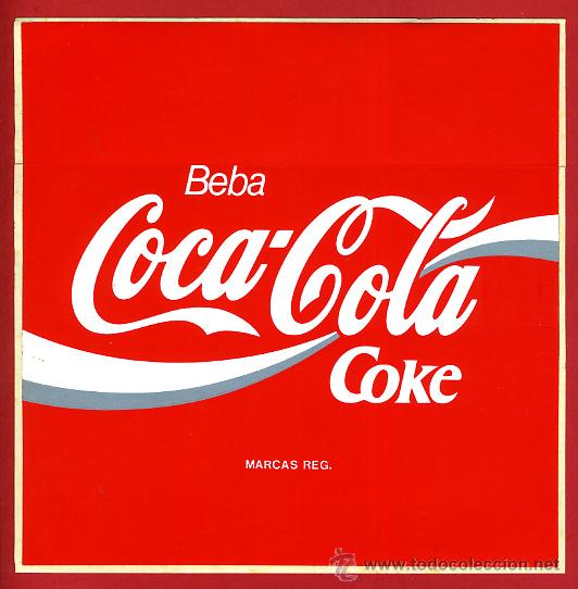 Collectionnisme de Coca-Cola et Pepsi: CARTEL PUBLICIDAD, BEBA COCA COLA , ADHESIVO GRANDE , ANTIGUO , ORIGINAL RB