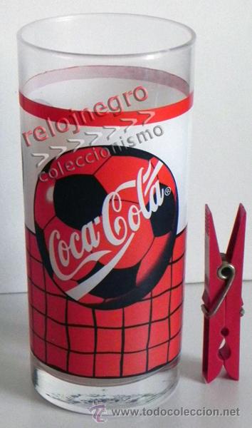 Colecionismo de Coca-Cola e Pepsi: VASO DE TUBO COCA COLA - CRISTAL - DIBUJO DE BAL&Oacute;N F&Uacute;TBOL &iquest; PROMOCI&Oacute;N MUNDIAL ?- PUBLICIDAD COCACOLA