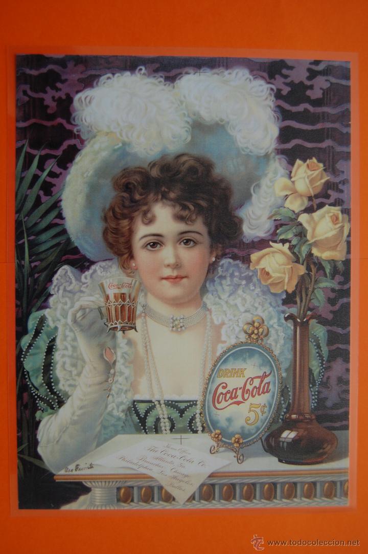 Collecting of Coca-Cola and Pepsi: CARTEL - REPRODUCCION ANTIGUA PUBLICIDAD - BEBA COCA COLA -PLASTIFICADO TAM.APROX.DINA3