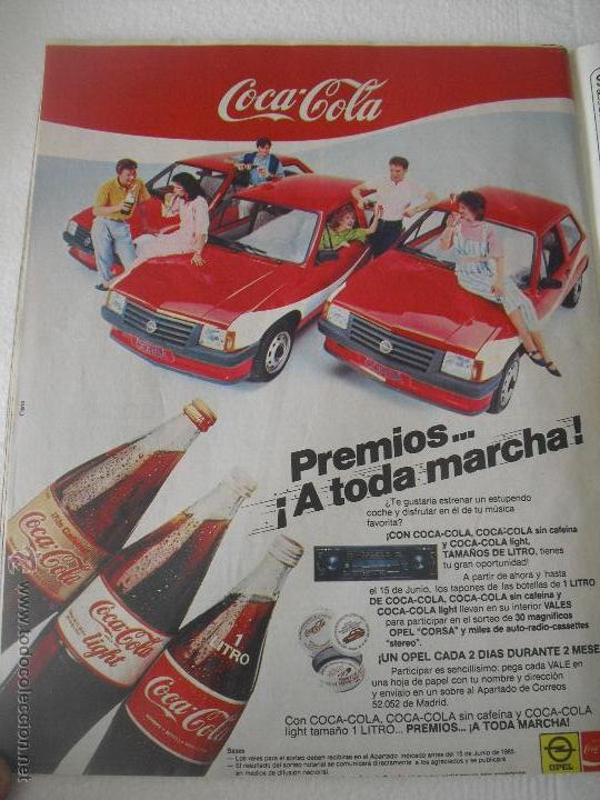 Collezionismo di Coca-Cola e Pepsi: Publicidad original de Coca-Cola. Recorte de prensa de 1985