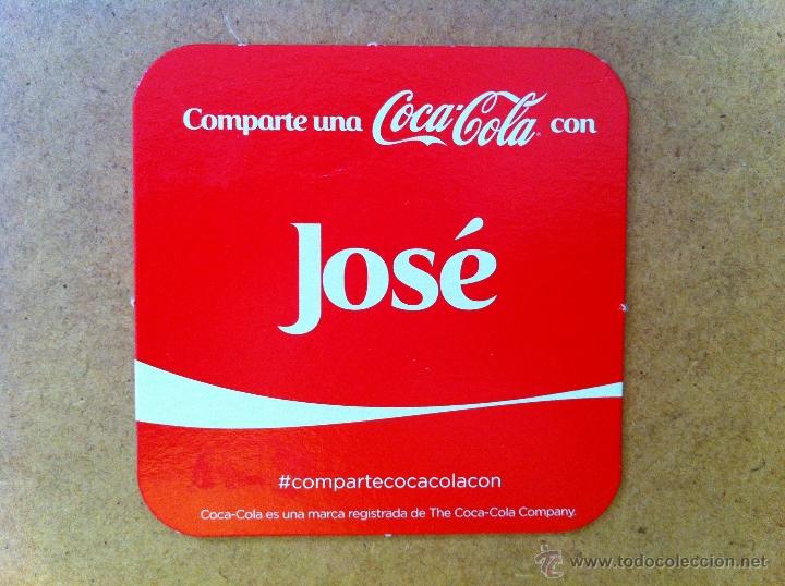 Collezionismo di Coca-Cola e Pepsi: POSAVASOS COCA-COLA. COMPARTE UNA COCA-COLA CON JOS&Eacute;. SIN USO
