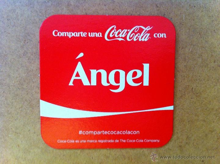 Collezionismo di Coca-Cola e Pepsi: POSAVASOS COCA-COLA. COMPARTE UNA COCA-COLA CON &Aacute;NGEL. SIN USO