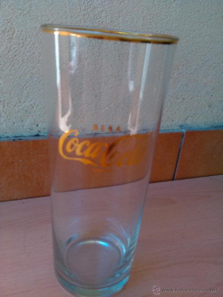 Collectionnisme de Coca-Cola et Pepsi: vaso de tubo coca cola letras y filo oro