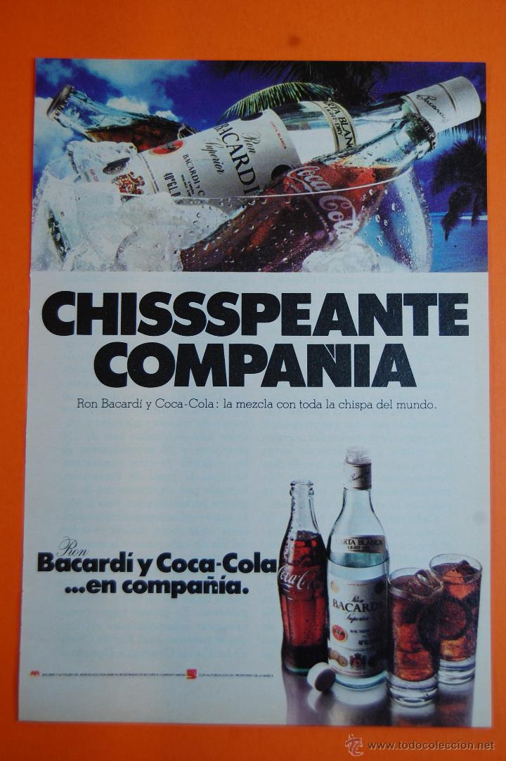 Collezionismo di Coca-Cola e Pepsi: PUBLICIDAD - 1981 - COLECCION COCA COLA - CON RON BACARDI
