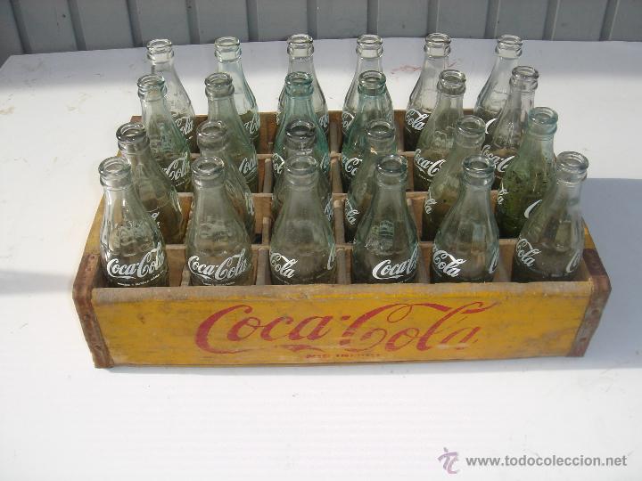 Sammeln von Coca-Cola und Pepsi: caja de 24 coca-cola de madera incluye los botellines perfecto estado. medidas 30x47cm