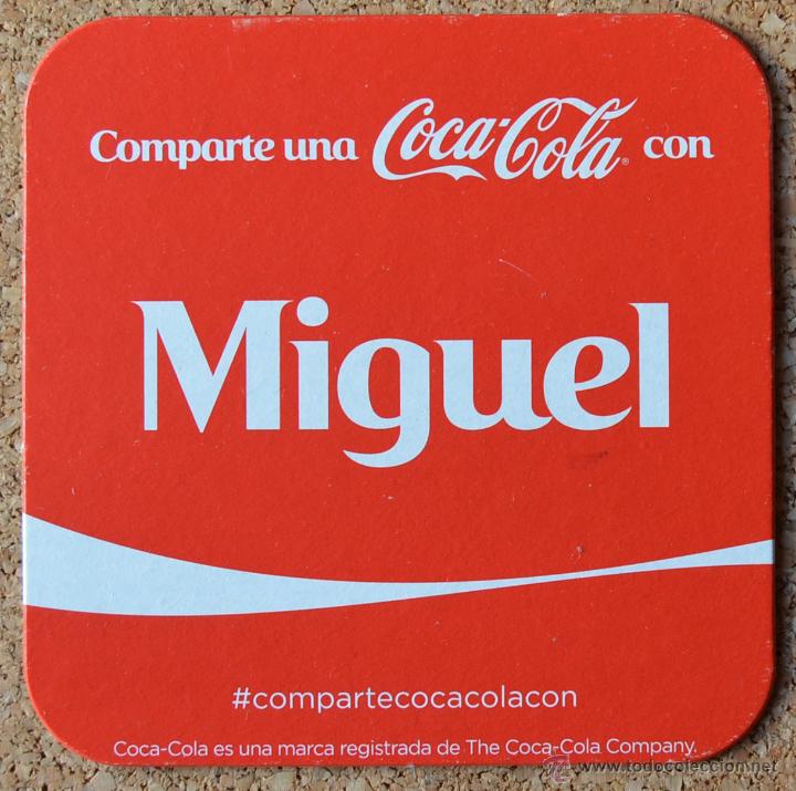 Collecting of Coca-Cola and Pepsi: COCA COLA - POSAVASOS DE CARTON CON NOMBRE - MIGUEL