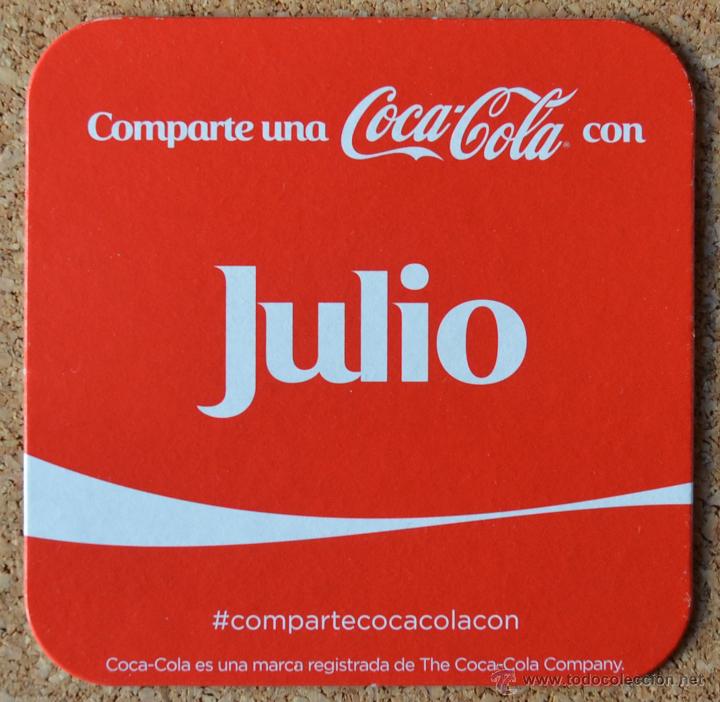 Collecting of Coca-Cola and Pepsi: COCA COLA - POSAVASOS DE CARTON CON NOMBRE - JULIO