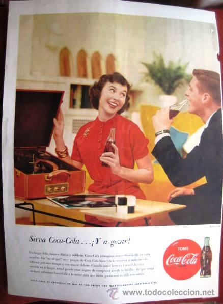 Collecting of Coca-Cola and Pepsi: ANUNCIO DE COCACOLA A&Ntilde;OS 50-60..ENVIO INCLUIDO.