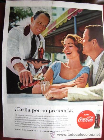 Collecting of Coca-Cola and Pepsi: ANUNCIO DE COCACOLA A&Ntilde;OS 50-60..ENVIO INCLUIDO.