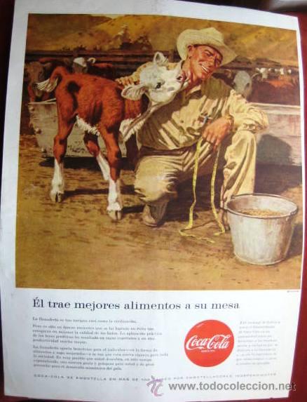 Collecting of Coca-Cola and Pepsi: ANUNCIO DE COCACOLA A&Ntilde;OS 50-60..ENVIO INCLUIDO.