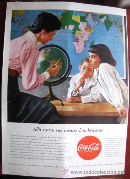 Collecting of Coca-Cola and Pepsi: ANUNCIO DE COCACOLA A&Ntilde;OS 50-60..ENVIO INCLUIDO.
