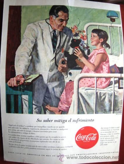 Collecting of Coca-Cola and Pepsi: ANUNCIO DE COCACOLA A&Ntilde;OS 50-60..ENVIO INCLUIDO.