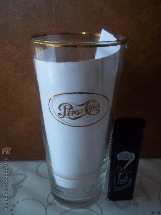 Collectionnisme de Coca-Cola et Pepsi: ANTIGUO VASO PEPSI COLA LETRAS Y FILOS DORADOS MODELO 2 IMPECABLE ESTADO