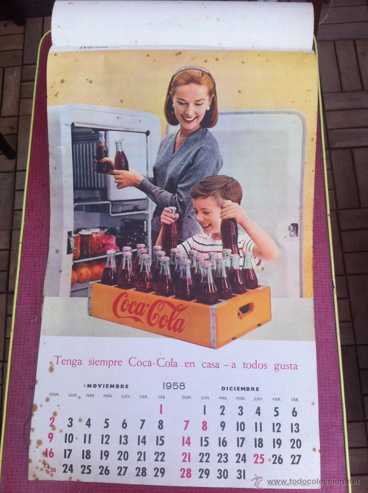 Collectionnisme de Coca-Cola et Pepsi: antiguo calendario publicidad Coca-Cola original 1958, medidas 54 x 33 cm, ver fotos resto de hojas