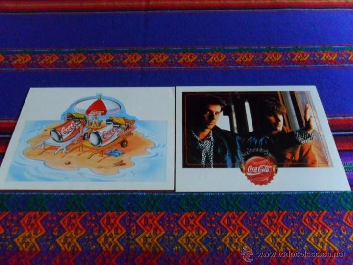 Collezionismo di Coca-Cola e Pepsi: 2 PEGATINA TROQUELADA GRAN TAMA&Ntilde;O COCA COLA LIGHT COKE DUNCAN DHU EN CONCIERTO. REGALO BARAJA NUEVA.