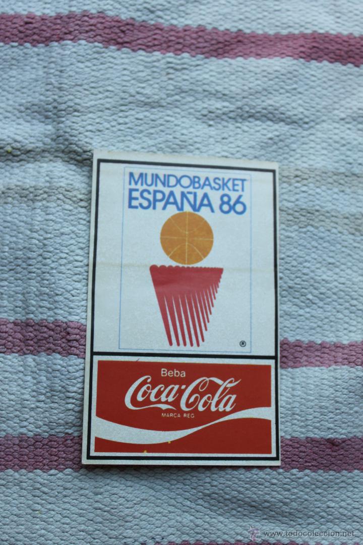 Collecting of Coca-Cola and Pepsi: PEGATINA COCA COLA MUNDOBASKET 86