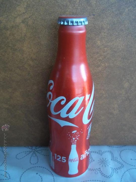 Collectionnisme de Coca-Cola et Pepsi: ANTIGUA BOTELLA METALICA ALUMINIO 125 A&Ntilde;OS 250 ML LLENA CADUCADA 2012