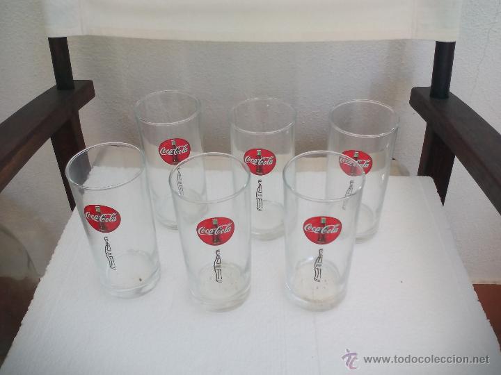 Collectionnisme de Coca-Cola et Pepsi: Juego de 6 vasos de tubo de Coca Cola. 13,5 cm. vaso