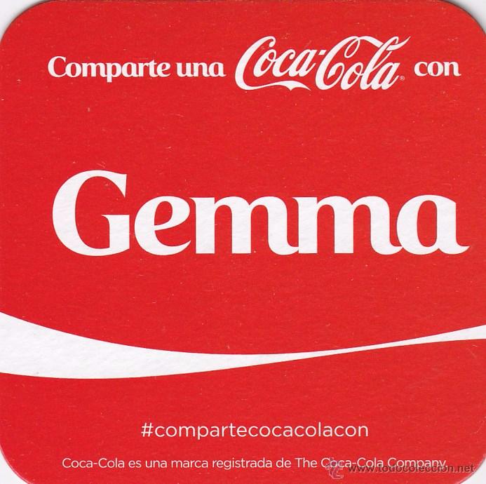 Coleccionismo de Coca-Cola y Pepsi: POSAVASOS - COMPARTE UNA COCA COLA CON ... GEMMA - Foto 1