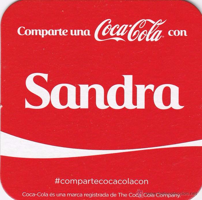 Coleccionismo de Coca-Cola y Pepsi: POSAVASOS - COMPARTE UNA COCA COLA CON ... SANDRA - Foto 1