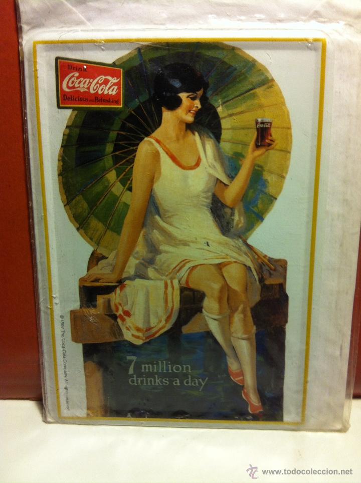 Coleccionismo de Coca-Cola y Pepsi: coca-cola  - placa met&aacute;lica - Foto 1