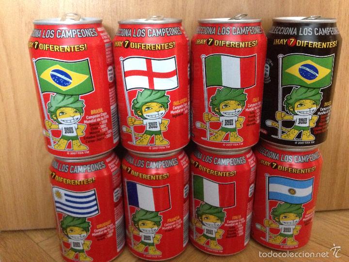 Coleccionismo de Coca-Cola y Pepsi: LOTE 8 LATAS VACIAS COCA COLA MUNDIAL SUDAFRICA 2010 CAMPEON ESPA&Ntilde;A