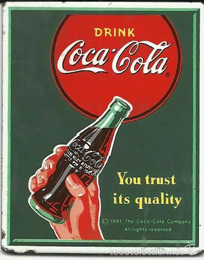 Sammeln von Coca-Cola und Pepsi: Cartel peque&ntilde;o de la casa coca cola