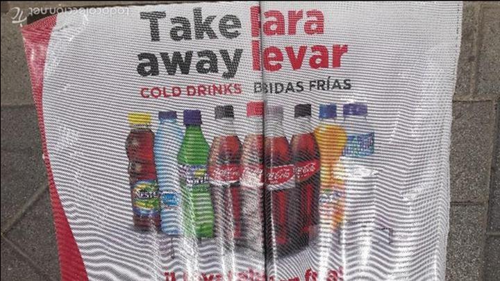 Collectionnisme de Coca-Cola et Pepsi: LOTE 2 ADHESIVOS GIGANTES PARA VENTANA PUBLICIDAD COCA COLA, COCACOLA