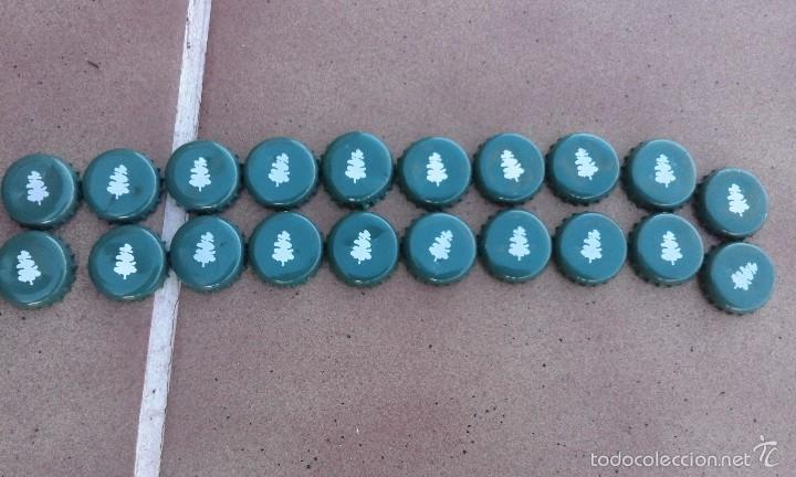 Coleccionismo de Coca-Cola y Pepsi: Conjunto de 20 chapas de Corona de Gaseosa Agua con Gas Teror Gran Canaria Islas Canarias Verdes