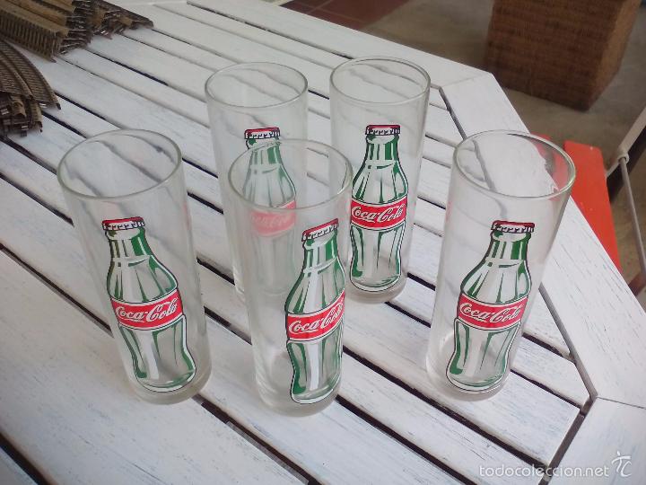 Colecionismo de Coca-Cola e Pepsi: Lote de cinco vasos de cristal de Coca-Cola. . Vaso