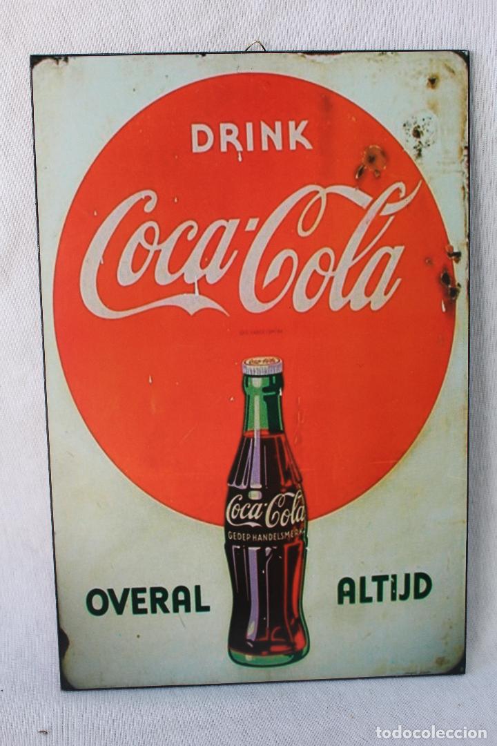 Collectionnisme de Coca-Cola et Pepsi: cuadro cocacola en madera prensada y laminada