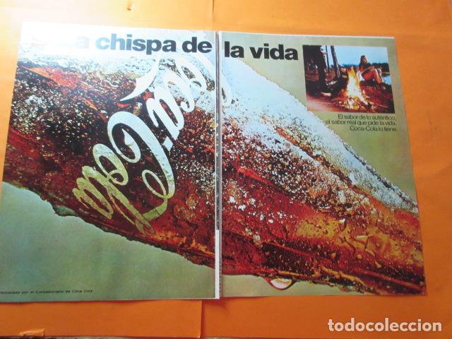 Collectionnisme de Coca-Cola et Pepsi: PUBLICIDAD 1970 - COLECCION REFRESCOS - COCA COLA LA CHISPA DE LA VIDA - DOBLE PAGINA CORTADA CENTRO