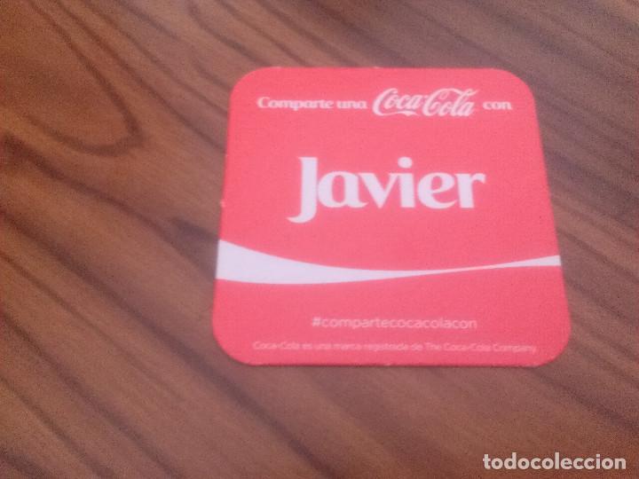 Collecting of Coca-Cola and Pepsi: POSAVASOS. COCA COLA. COMPARTE CON. JAVIER. BUEN ESTADO. SIN USAR. CART&Oacute;N