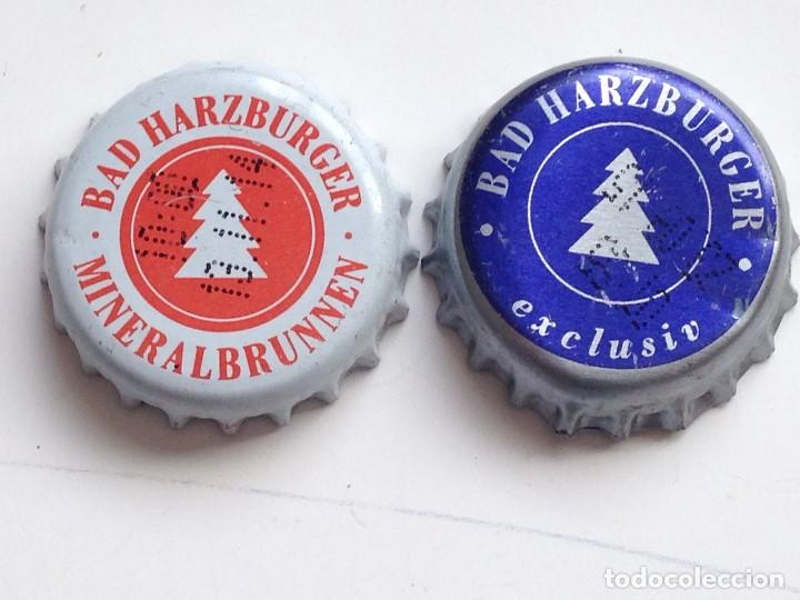 Colecionismo de Coca-Cola e Pepsi: Lote 2 Chapas Kronkorken Caps Tappi Agua Mineral Bad Harzburguer. Alemania