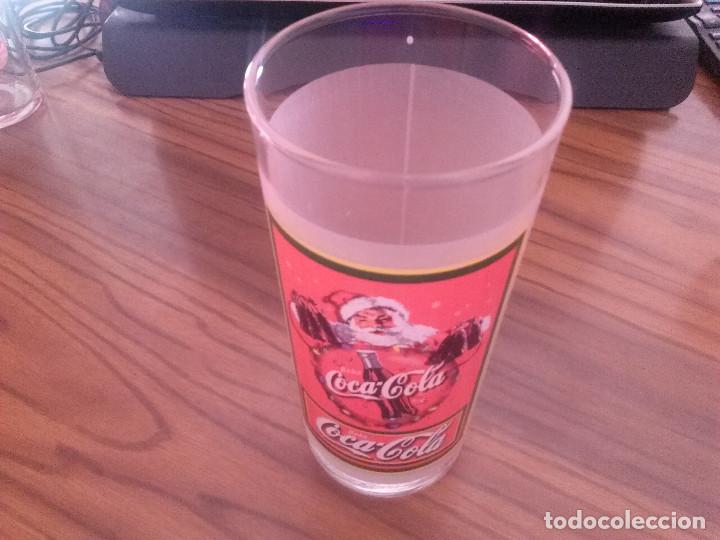Collectionnisme de Coca-Cola et Pepsi: VASO DE TUBO DE CRISTAL DE COCA COLA CON SANTA CLAUS. BUEN ESTADO. RARA LA EDICI&Oacute;N