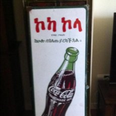 Coleccionismo de Coca-Cola y Pepsi: 1950S COCA-COLA PORCELAIN METAL SIGN FOR ETHIOPIA. 133X48CMS.ORIGINAL / PLACA CHAPA ESMALTADA COKE