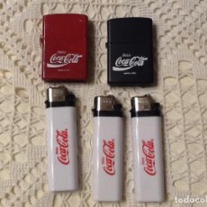 Coleccionismo de Coca-Cola y Pepsi: 5 MECHEROS COCA-COLA 