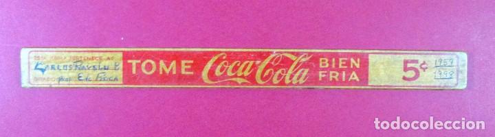 Collectionnisme de Coca-Cola et Pepsi: COCA-COLA REGLA DE PUBLICIDAD DE MADERA , ANTIGUA , COCACOLA
