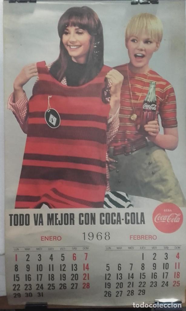 Sammeln von Coca-Cola und Pepsi: ALMANAQUE de pared COCA COLA 1968 COMPLETO 6 laminas Buen estado ...