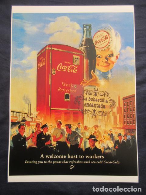 Coleccionismo de Coca-Cola y Pepsi: CARTEL - REPRODUCCION ANTIGUA PUBLICIDAD COCA COLA - TAMA&Ntilde;O 45 x 32 CM - DETALLE EN INTERIOR
