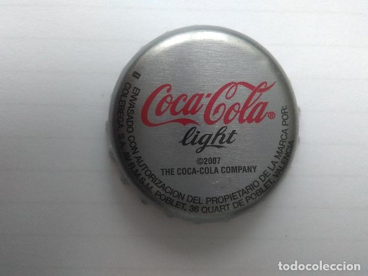 Colecionismo de Coca-Cola e Pepsi: CHAPA COCA-COLA LIGHT 2007 VALENCIA - FACTORIA U