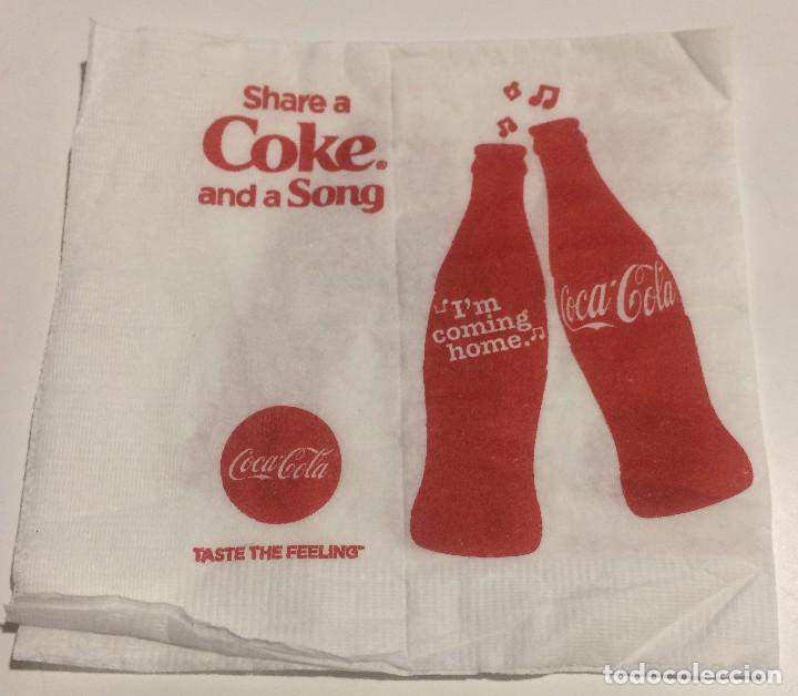Collecting of Coca-Cola and Pepsi: Vintage. Servilleta de bar, publicitaria de Coca-Cola. Conseguida en Chicago, USA. A&ntilde;os 90.