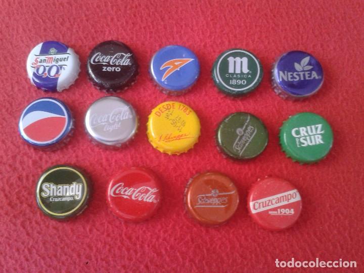 Collezionismo di Coca-Cola e Pepsi: LOTE COLECCI&Oacute;N DE 14 CHAPAS TAPONES CORONAS VER DIVERSAS MARCAS CERVEZA CHAPA CORONA PEPSI SHANDY..