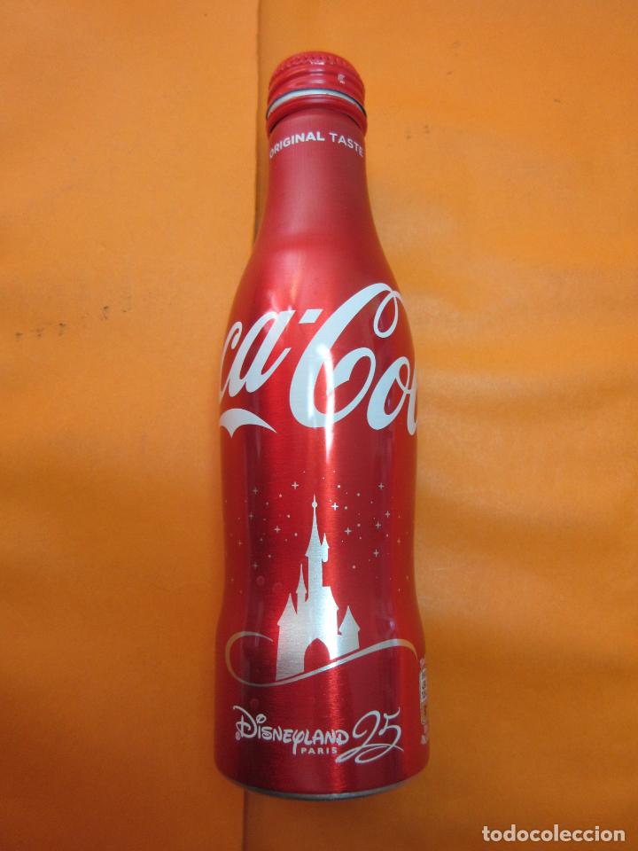 Collezionismo di Coca-Cola e Pepsi: BOTELLA COCA COLA 250 ML. EDICION 25 ANIVERSARIO DISNEYLAND PARIS -TAPON-VAC&Iacute;A ALUMINIO DISNEY