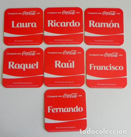Collezionismo di Coca-Cola e Pepsi: 3 &euro; CADA POSAVASOS - COCA COLA - POSAVASO NOMBRE LAURA RA&Uacute;L FRANCISCO RAQUEL FERNANDO RAM&Oacute;N RICARDO